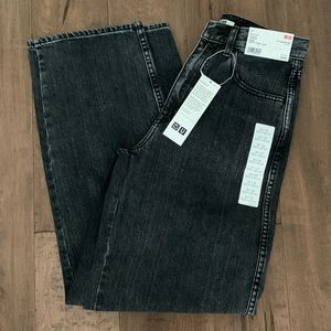 Uniqlo Wide Fit Curved Jeans Black Denim